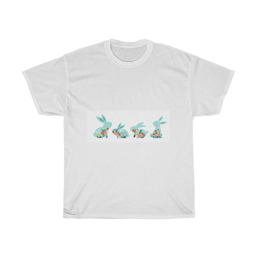 Unisex Heavy Cotton Tee -Floral Bunny